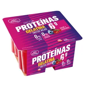 Reina Gelatina con Extra de Colágeno y Sabor a Frutos Rojos Reina 4 X 100 G. 400 G