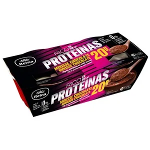 Reina Mousse de Chocolate Baja en Grasa y con Alto Contenido en Proteínas (10 G) 2 X 100 G. 200 G