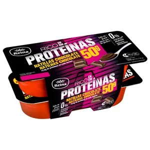 Reina Natillas de Chocolate Bajas en Grasa, sin Azúcares Añadidos y con Alto Contenido en Proteínas (12.5 G)  4 X 125 G. 500 G