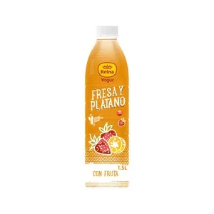 Reina Yogur Líquido para Beber con Sabor a Fresa y Plátano 1,5 L. 1500 ML