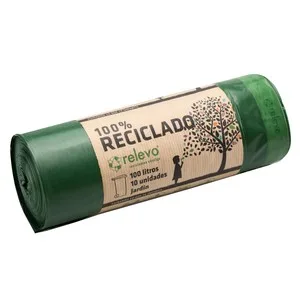 Relevo Bolsas Basura 100 % Reciclada 100 L. 10 Uds.