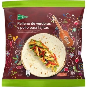 Relleno de Verduras y Pollo para Fajitas Incluye Bolsita Sazonador  el Corte Ingles 400 G