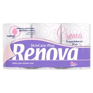 Renova Papel Higiénico Skincare Plus 12 Rollos de 3 Capas 12 UD