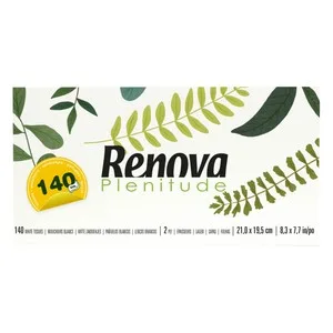 Renova Plenitude Pañuelos Blancos de 2 Capas de 21 X 19.5 Cm 140 Uds.