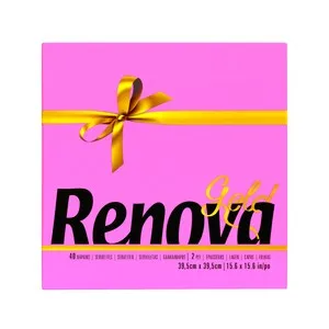 Renova Servilletas de Papel Desechables Color Fucsia Renova Gold 39 X 39 Cm. 40 Uds.