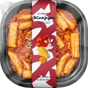 Rigatoni a la Boloñesa el Obrador el Corte Ingles