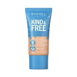 Rimmel  Kind & Free Tono 010 Rose Ivory Base de Maquillaje Hidratante para un Acabado Radiante y Saludable,30 Ml.