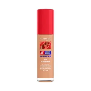 Rimmel Lasting Finish Tono 210 Golden Beige Base de Maquillaje Hidratante de Larga Duración.