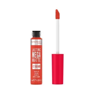 Rimmel Lasting Mega Matte Tono 920 Scarlet Flames Pintalabios Líquido de Larga Duración (16 Horas) con Acabado Mate.