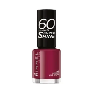 Rimmel60 Seconds Super Shine Tono 340 Berries And Cream  Esmalte de Uñas, con Acabado Brillante.