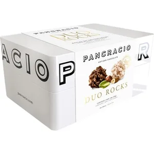 Lata de Rocas de Chocolate Negro + Rocas de Chocolate Blanco Envase 140 G Pancracio