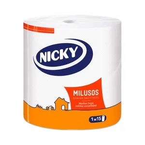 Nicky Rollo de Cocina Compacto Maxí de 2 Capas (equivale a 15 Rollos) 123 M.