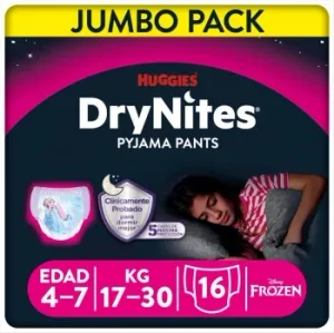 Ropa Interior Absorbente Niña Noche Drynites 4-7 Años (17-30 Kg.) 16 Ud.