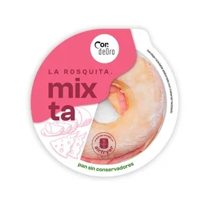 Deoro Rosquita Mixta Rellena de Jamón Cocido, Queso Fundido y Salsa de Tomate 205 G.