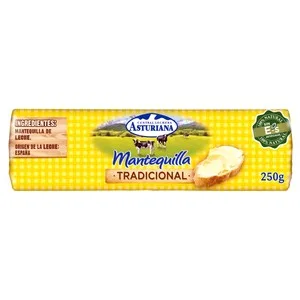 Central Lechera Asturiana Rulo de Mantequilla Tradicional sin Sal Central Lechera Asturiana 250 G.