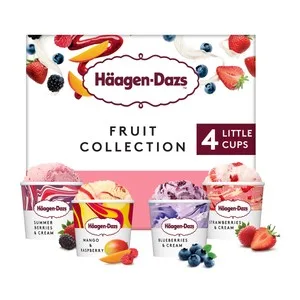 Häagen-dazs Tarrinas de Helado de Frutas (mango, Fresa, Frambuesa y Arándano) 4 X 95 Ml. 380 ML