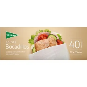 Bolsas para Bocadillos 22x35 Cm  el Corte Ingles 40 Unidades