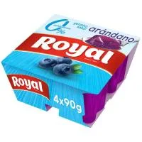 Gelatina Sabor Arándanos 0% Royal, Pack 4x90 G