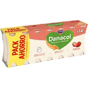 Sabor Fresa 0% Azúcares Añadidos sin Gluten Pack 14 Pack Ahorro Danone Danacol 100 G