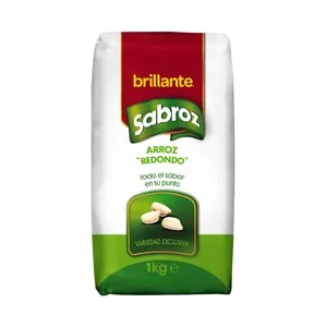 Sabroz Brillante Arroz Redondo Paquete de 1 Kg 1000 G
