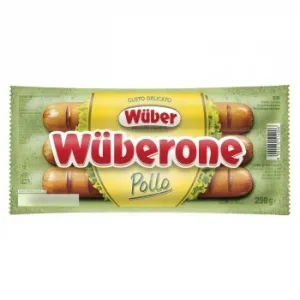 Salchichas Ahumadas de Pollo Wüberone sin Gluten y sin Lactosa 250 G.