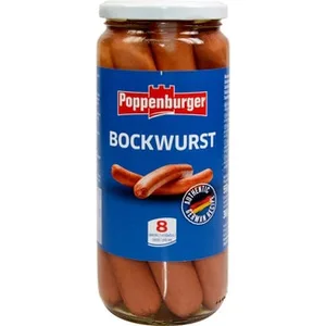 Salchichas Bockwurst Alemanas 8 Unidades  Poppenburger 360 G