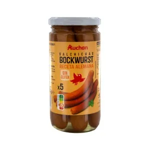 Producto Alcampo Salchichas Bockwurst Cocidas y Ahumadas Producto Alcampo Frasco de 200 G.