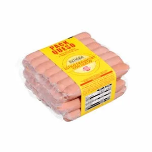 Salchichas Cocidas Estilo Frankfurt con Queso Hacendado de Pollo y Cerdo Sabor Ahumado 0.64 KG