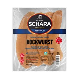 Salchichas Cocidas y Ahumadas Tipo Bockwurst Schara 4 X 100 G. 400 G