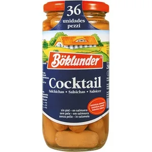 Salchichas Cocktail sin Piel en Salmuera 36 Unidades Boklunder