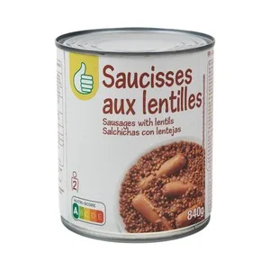 Producto Alcampo Salchichas con Lentejas en Conserva 840g 840 G