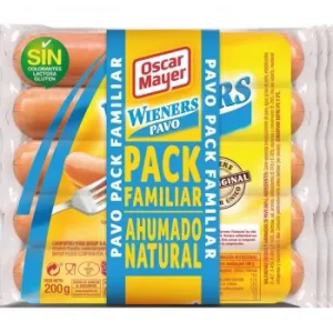 Salchichas de Pavo Oscar Mayer Wieners sin Gluten y sin Lactosa Pack de 3 Unidades de 200 G.