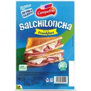 Salchichas Estilo Frankfurt Cocidas en Lonchas Campofrío sin Gluten y sin Lactosa 120 G