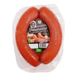 Salchichas Fleischwurst Carrefour Original sin Gluten y sin Lactosa 650 G.