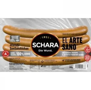Salchichas Frankfurt Alemán Schara sin Gluten sin Lactosa 340 G.