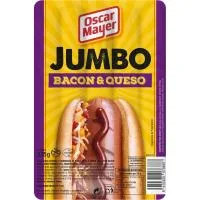 Salchichas Jumbo de Bacón-queso Oscar Mayer, sobre 335 G