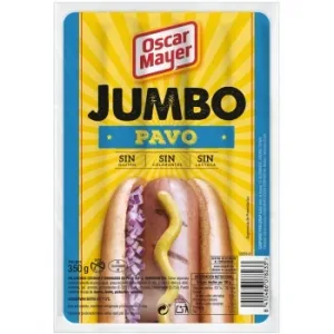 Salchichas Jumbo de Pavo Oscar Mayer sin Gluten sin Lactosa 350 G.