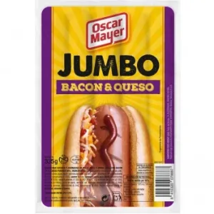 Salchichas Jumbo de Queso con Bacon Oscar Mayer sin Gluten 335 G.