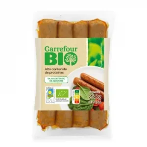 Salchichas Vegetales Frankfurt Ecológicas Carrefour Bio 230 G.