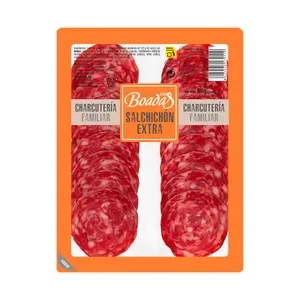 Boadas Salchichón de Categoria Extra, sin Gluten y Cortado en Lonchas 2 X 40 G. 80 G