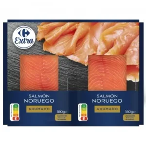 Salmón Ahumado Noruego Carrefour Extra Pack de 2 Unidades de 180 G.