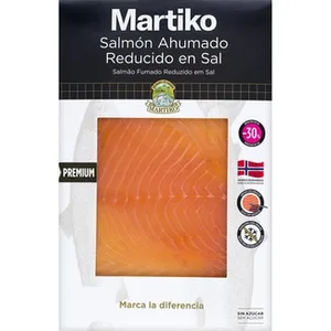 Salmón Ahumado Noruego Reducido en Sal - 30% sin Azúcar en Lonchas Martiko