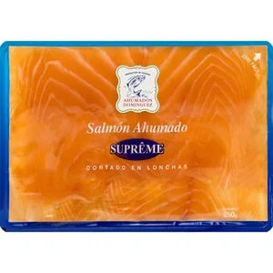 Salmón Ahumado Supreme en Lonchas  Ahumados Dominguez 250 G