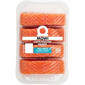 Salmón Noruego Corte Maestro Descamado y sin Espinas 4 Unidades  Mowi 460 G