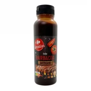 Salsa Barbacoa al Bourbon Sensation Carrefour sin Gluten Bote 330 G.