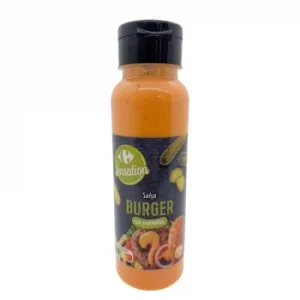 Salsa Burguer con Pepinillos Sensation Carrefour sin Gluten Bote 315 G.