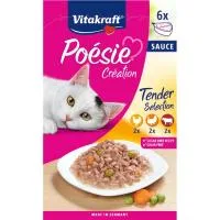Salsa de Ternera-pavo-pollo Gato Vitakraft Poésie, Pack 6x85 G