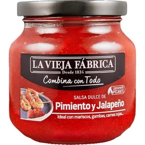 Salsa Dulce de Pimiento y Jalapeño Ligeramente Picante la Vieja Fabrica