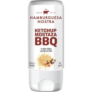 Salsa HN Ketchup, Mostaza y Barbacoa sin Gluten  Hamburguesa Nostra 180 ML