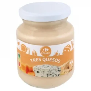 Salsa Tres Quesos Classic Carrefour sin Gluten Tarro 300 G.